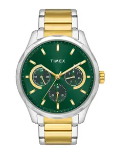 Timex Men Brass Dial & Stainless Steel Analogue Chronograph Watch TW0TG7623-EX