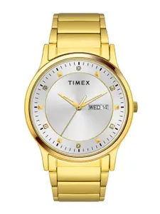 Timex Men Brass Embellished Dial & Stainless Steel Watch TW000R455-EX