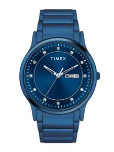 Timex Men Brass Dial & Stainless Steel Bracelet Style Straps Analogue Watch TW000R458-EX