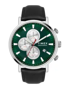 Timex Men Brass Dial & Leather Straps Analogue Chronograph Watch TWEG20023-EX
