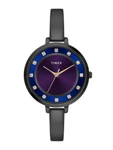 Timex Women Brass Embellished Dial & Bracelet Style Straps Analogue Watch TWEL12828-EX