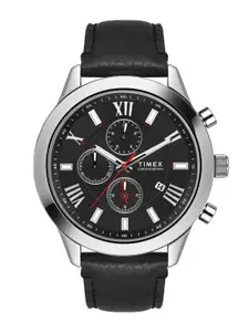 Timex Men Brass Dial & Leather Straps Analogue Chronograph Watch TWEG18509-EX