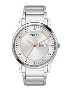 Timex Men Brass Dial & Stainless Steel Bracelet Style Straps Analogue Watch TW000R456-EX