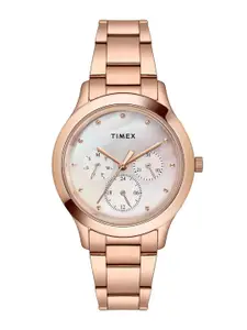 Timex Women Brass Embellished Dial Analogue Multi Function Watch TW000Q817-EX