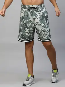 AESTHETIC NATION Men Camouflage Printed Mid-Rise Rapid-Dry Sports Shorts