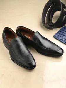 Alberto Torresi Men Textured Leather Formal Slip-On Shoes