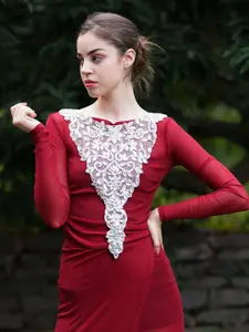 ODETTE Women Acrylic Party Embellished Crop Waterfall Shrug