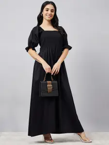 First Resort by Ramola Bachchan Square Neck Flared Cotton Maxi Dress