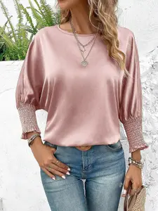 StyleCast x Revolte Pink Round Neck Casual Top