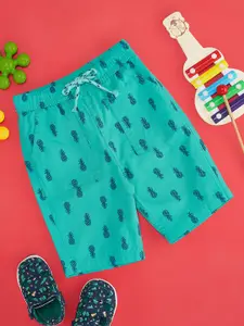 Pantaloons Baby Boys Floral Printed Mid-Rise Cotton Shorts