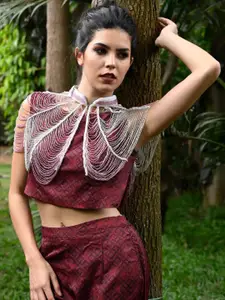 ODETTE Women Acrylic Party Crop Waterfall Shrug