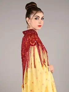 ODETTE Self Design Acrylic Crop Waterfall Shrug