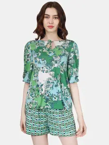 Sukshat Floral Printed Top With Shorts