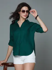 High Star Classic boxy Spread Collar Long Sleeves Casual Shirt
