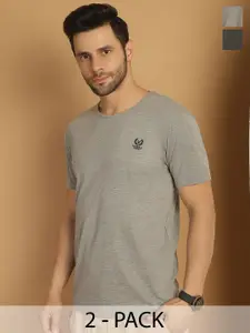 MACK JONNEY Pack of 2 Round Neck Cotton Casual T-shirts