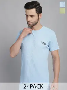 MACK JONNEY Pack of 2 Round Neck Short Sleeves Casual T-shirt