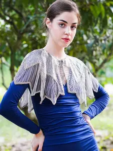 ODETTE Crop Embroidered Cape