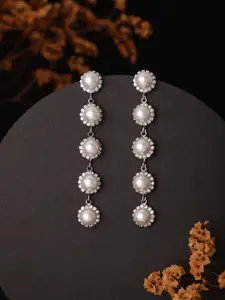 Jazz and Sizzle Silver-Plated Beaded Floral Drop Earrings