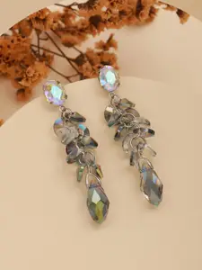 Jazz and Sizzle Silver-Plated Contemporary Drop Earrings