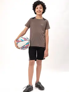 Technosport Boys Colourblocked Round Neck Short Sleeves Double Cool Slim Fit T-shirt