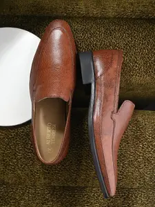Alberto Torresi Men Textured Formal Slip on Shoes