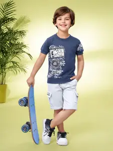 Toonyport Boys Graphic Printed Pure Cotton T-shirt with Shorts