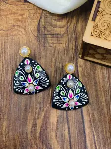 ABDESIGNS Gold-Plated Beaded Classic Drop Earrings