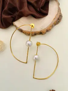 ABDESIGNS Gold-Plated Pearls Classic Drop Earrings