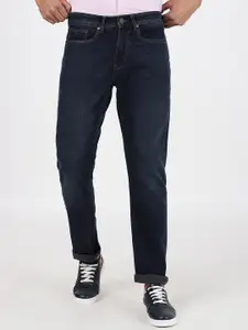 JADE BLUE Men Straight Fit Mid-Rise Clean Look Cotton Jeans