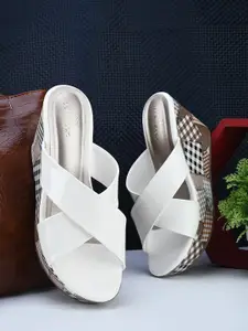 pelle albero Printed Open Toe Wedge Heels