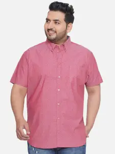 Santonio Men Classic Button-Down Collar Abstract Printed Casual Shirt