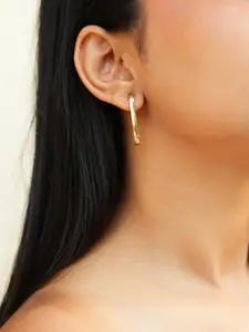 ISHKAARA Gold-Plated Geometric Half Hoop Earrings
