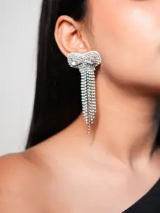 ISHKAARA Silver-Plated Contemporary Drop Earrings