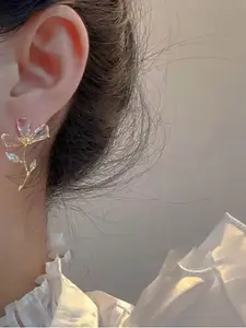 ISHKAARA Gold-Plated Floral Drop Earrings