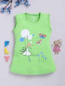 Toonyport Print Round Neck Cotton A-Line Dress