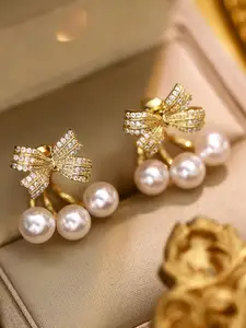 Xivir Gold-Plated Contemporary Drop Earrings