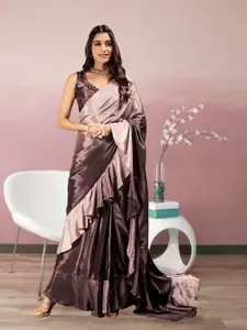 RACHNA Ombre Prestitched Printed Frill Ready To Wear Saree