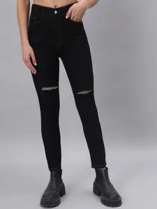 GUTI Women Skinny Fit High-Rise Slash Knee Stretchable Jeans