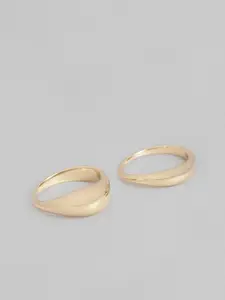 Calvin Klein Women Set Of 2 Elongated Drops Brass-Plated Finger Ring