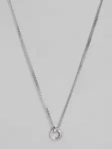 BOSS Iona Brass-Plated Crystal Studded Circular Design Necklace