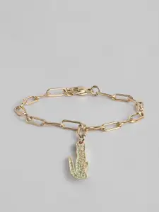 Lacoste Women Crocodile Brass-Plated Link Bracelet