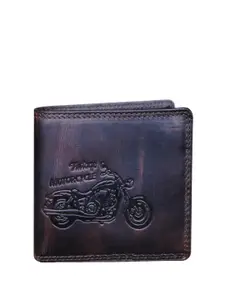 CALFNERO Graphic Textured Leather Two Fold Wallet