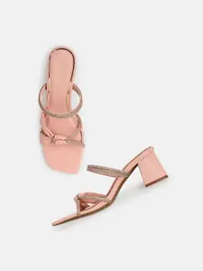 Kenneth Cole Embellished Open Toe Block Heels