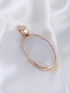 HIFLYER JEWELS Rose Gold-Plated 925 Sterling Silver Oval Pendant