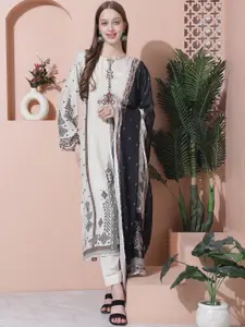 Stylee LIFESTYLE Embroidered Pure Silk Unstitched Dress Material