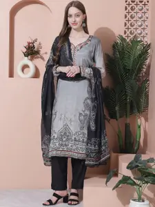 Stylee LIFESTYLE Embroidered Pure Silk Unstitched Dress Material