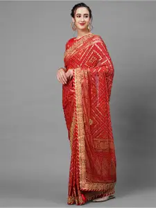 Anouk Bandhani Pure Georgette Saree