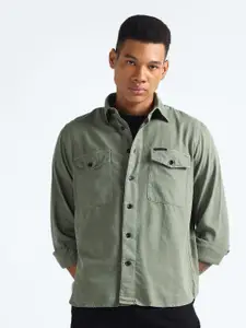 Flying Machine Slim Fit Spread CollarChambray Casual Shirt