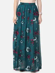 MINOS Floral Printed Flared Maxi Skirts