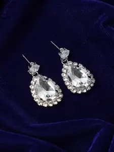 SOHI Silver Plated Drop Earrings